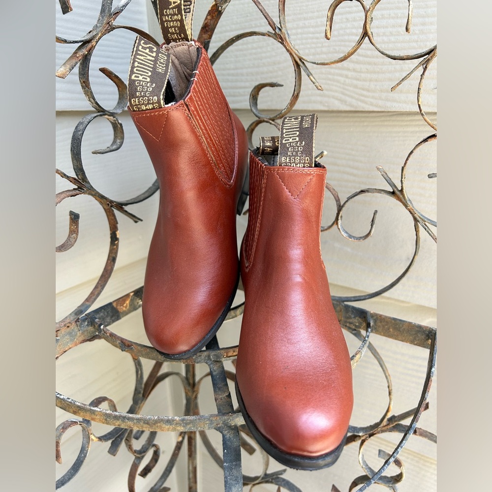 Botines Charro Leather Brown Ankle Boot